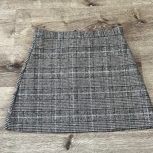 Black and white plaid A line mini skirt size medium